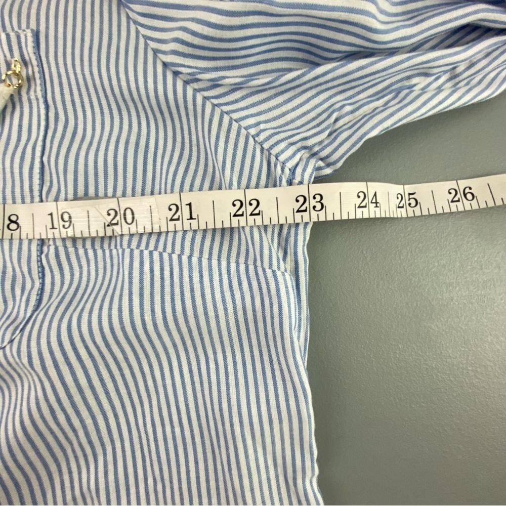Chico's stripe blue white easy shirt button down long sleeve collared NWT - Picture 12 of 15